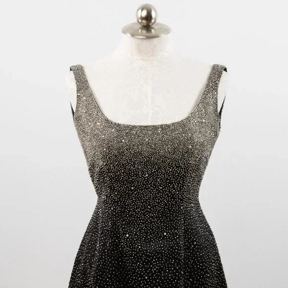 Vintage 50s 60s Formal Gown 6 Medium Hollywood Glam Princess Dress Black - Picture 3 of 9